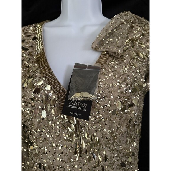 Aiden Mattox Gold Beaded Sequins Formal Dress - Picture 7 of 10